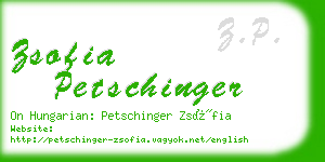 zsofia petschinger business card